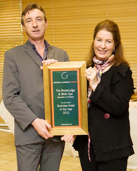 Business Hotel of the Year 2012 - Brooklodge Hotel & Wells Spa, Macreddin County Wicklow Ireland